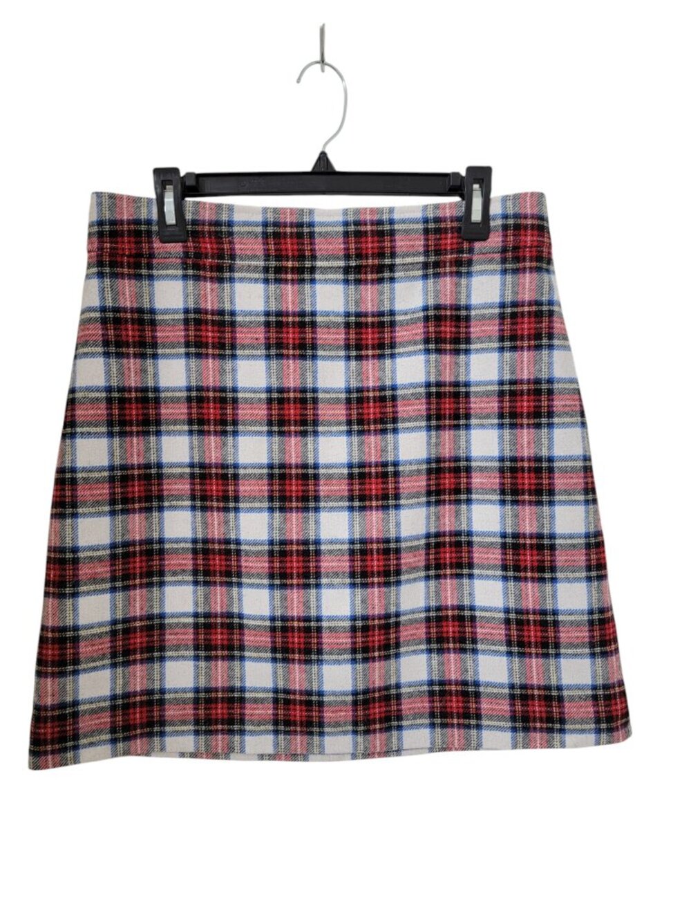 J. Crew Size 10 Tartan Plaid A-Line Mini Skirt, Wool Blend, Lined